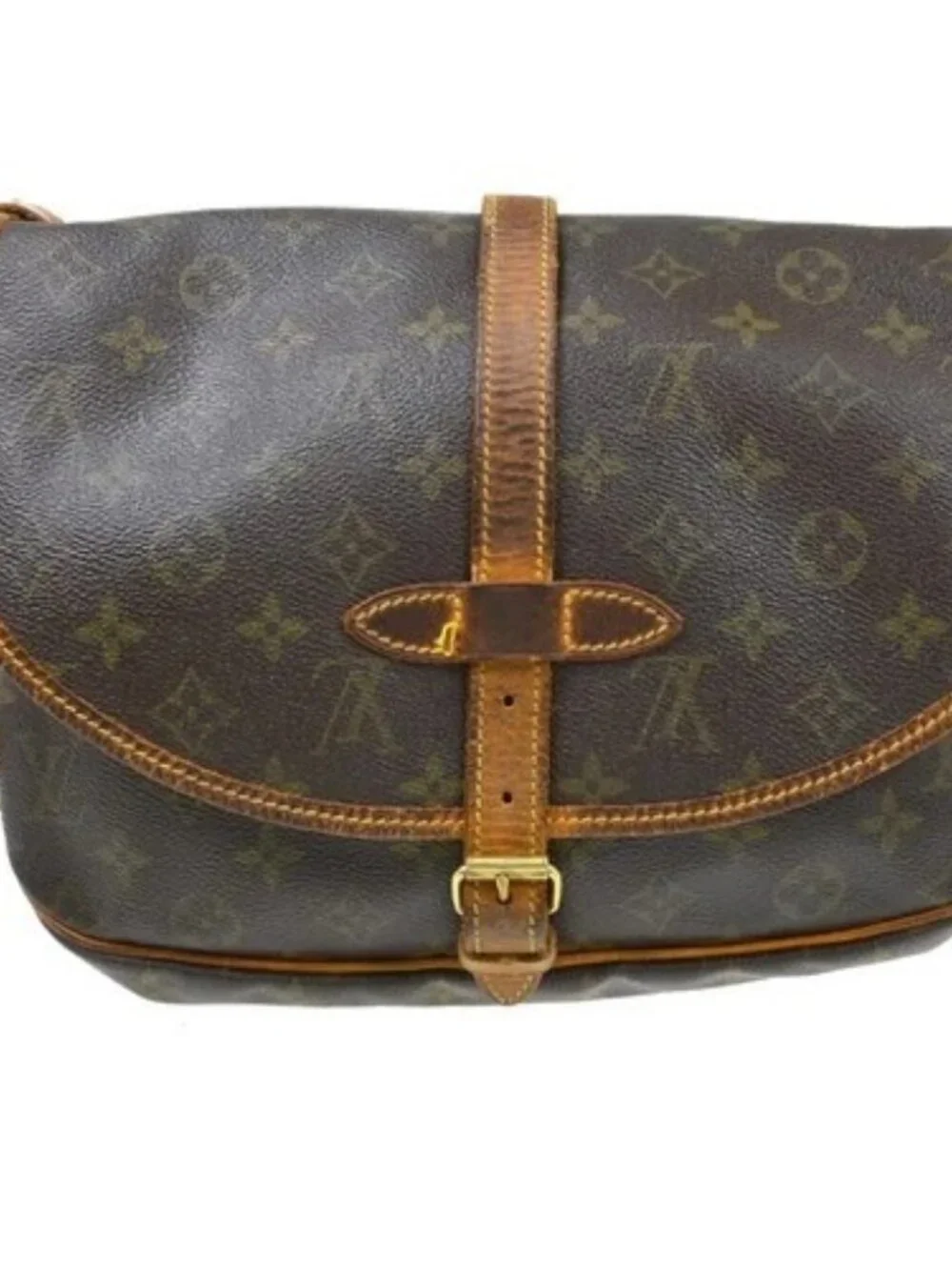 Best05 LOUIS VUITTON MONOGRAM SAUMUR 30 MESSENGER BAG M42256 MB1909 YQ01222